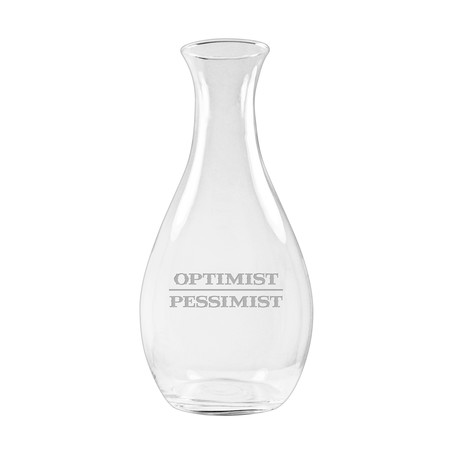 Stemless Wine Glasses // Optimist+Pessimist // Set of 4 (Elegance Carafe)