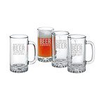 Beer Glasses // Beer Talking // Set of 4 (Pint Glasses // Set of 4)