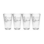 Bar Glasses // Manly Man // Set of 4 (Pint Glasses // Set of 4)