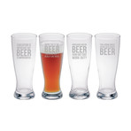 Beer Glasses // Beer Talking // Set of 4 (Pint Glasses // Set of 4)