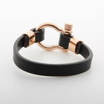 Jean Claude Jewelry // "D" Clamp Bracelet // Black + Rose Gold