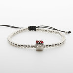 Swarovski Crystal Skull Head Bracelet // Silver