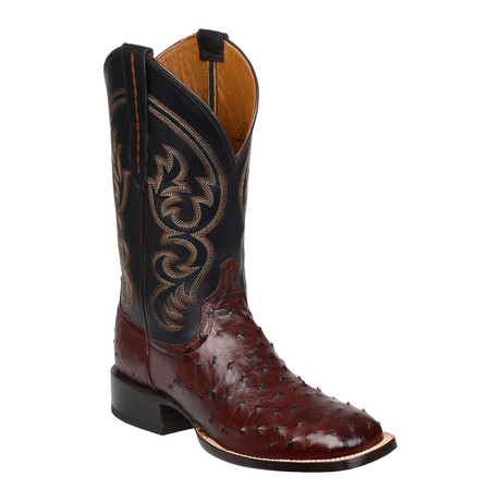 Full Quill Ostrich Horseman Style Boot // Sienna (US: 11)