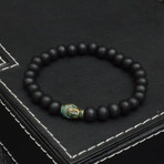 The Raider Bead + Leather + Cord Bracelet // Black // 4 Pack