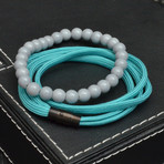 Beaded + Paracord Bracelet // Teal // 3 Pack