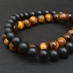 Double Wrap Tiger Eye + Onyx