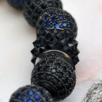 The Majesty Cubic Zirconia Ball Bracelet // Black + Blue