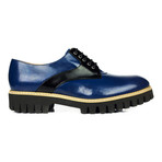 Contrast Trim Lug Sole Derby // Navy Blue + Black (Euro: 40)