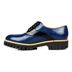 Contrast Trim Lug Sole Derby // Navy Blue + Black (Euro: 41)