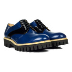 Contrast Trim Lug Sole Derby // Navy Blue + Black (Euro: 43)