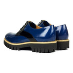 Contrast Trim Lug Sole Derby // Navy Blue + Black (Euro: 45)