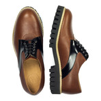 Contrast Trim Lug Sole Derby // Brown + Black (Euro: 44)