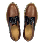 Contrast Trim Lug Sole Derby // Brown + Black (Euro: 43)