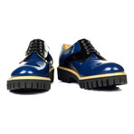 Contrast Trim Lug Sole Derby // Navy Blue + Black (Euro: 47)