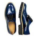 Contrast Trim Lug Sole Derby // Navy Blue + Black (Euro: 40)