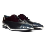 Mixed Texture Captoe Oxford // Black + Brown + Blue (Euro: 42)