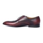 Asymmetrical Linear Perforated Oxford // Cranberry (Euro: 40)