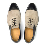 Mixed Texture Color Blocked Captoe Oxford // Black + Cappucino (Euro: 46)