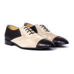 Mixed Texture Color Blocked Captoe Oxford // Black + Cappucino (Euro: 41)