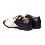 Mixed Texture Color Blocked Captoe Oxford // Black + Cappucino (Euro: 40)