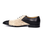 Mixed Texture Color Blocked Captoe Oxford // Black + Cappucino (Euro: 43)