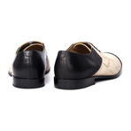 Mixed Texture Color Blocked Captoe Oxford // Black + Cappucino (Euro: 45)