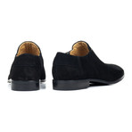 Lace-Less Top Stitched Suede Loafer // Black (Euro: 40)
