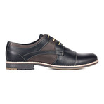 Contrast Stitched Mixed Panel Captoe Derby // Black + Brown (Euro: 43)