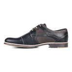 Contrast Stitched Mixed Panel Captoe Derby // Black + Brown (Euro: 45)