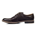 Contrast Stitched Mixed Panel Captoe Derby // Brown (Euro: 40)
