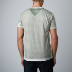 Ultra Soft Hand Dyed V-Neck // Stressed Military Green (M)