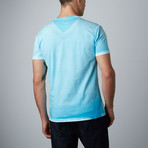 Ultra Soft Hand Dyed V-Neck // Stressed Sky Blue (S)