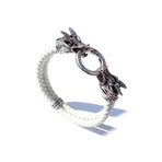 White Dragon Leather Bracelet (Length: 7”)