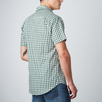 Jason Short-Sleeve Check Button-Up // Green + White (2XL)