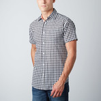 Jason Short-Sleeve Check Button-Up // Black + White (L)