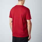 Printed Chest Logo Crewneck Tee // 2-Pack // Marine + Red Currant (L)