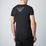 Eagle Back Logo V-Neck Tee // Black (XL)