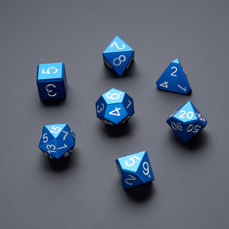 Zucati Dice // EleMetal Aluminum Polyhedral (Ocean Blue)
