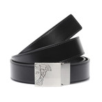 Versace Collection // Engraved Medusa Buckle Belt V2 // Black