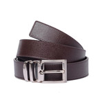 Saffiano Leather Belt // Brown