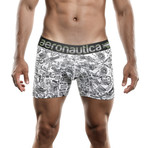 Seal Printed Boxer Short // White (XL)