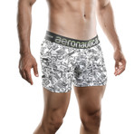 Seal Printed Boxer Short // White (L)