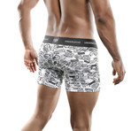 Seal Printed Boxer Short // White (L)