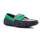 Penny Loafer // Navy + Green + Gray (US: 8)