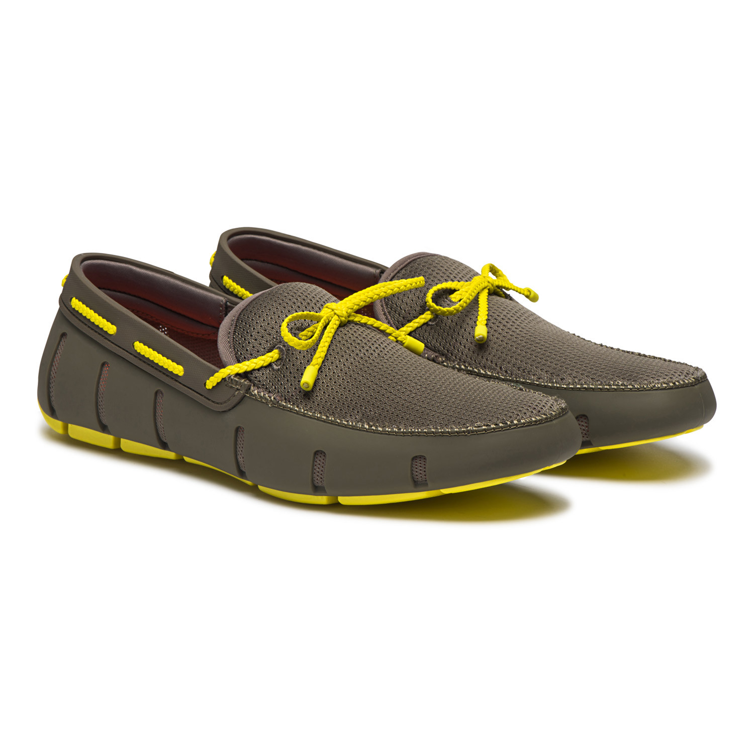 SWIMS Braided Lace Loafer Driver DT in Khaki/Lemon Size 8 
