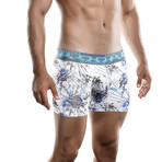 Plane Printed Boxer Short // White (M)