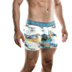 Beach Printed Boxer Short // Blue (M)