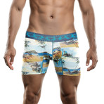 Beach Printed Boxer Short // Blue (M)