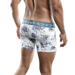 Plane Printed Boxer Short // White (L)