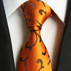 Handmade Silk Tie // Orange Floral